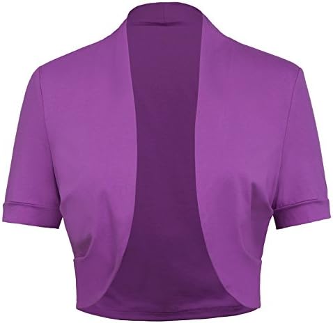 JSC Vintage Dress Cropped Open Front Bolero Short Sleeve Cotton Cardigan JS215-8 M