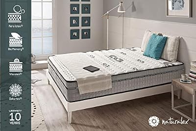 NATURALEX Matelas Visco Carbone - Mémoire de Forme Bio Memory - Viscotex - Confort Tonique - 7 Zones de Confort - 25 cm - 160 x 200 cm