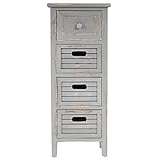 Schrank Kommode 74x30x25cm, Shabby-Look, Vintage ~ grau - 