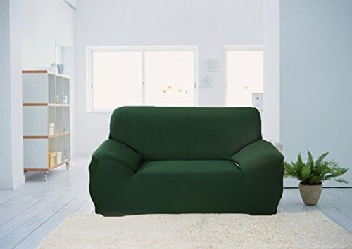Modern Soft Solid Armchair Home Stretch Sofa CushionCover Couch Slipcover Protector , Length 59.05-72.83inch(Double Seat, Dark Green)