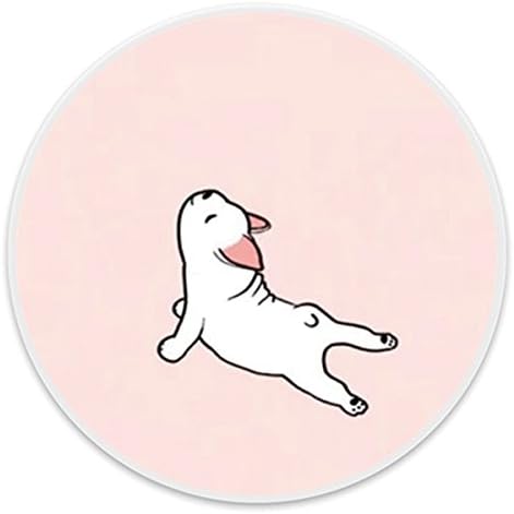 USGYY iPhone Stand Case Pop Phone Stand Grip Holder Socket Multifunction Expanding Mount Stent for all Android Cell Phone, iPhone, iPad and Tablets - Cute Dog Stretching White