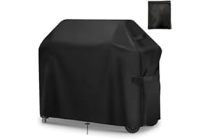 Lohofrnny Housse Barbecue Rond, Tissu Oxford 210D Barbecue Grill Imperméable, Housse Barbecue Bâche de Protection BBQ Couverture de Gril Anti-UV/Anti-l'eau/Anti-l'Humidité (145×61×117CM)