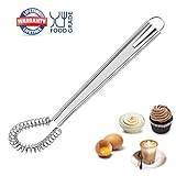 WEERSTONE Fouet Cuisine à Spirale Cuillère Magique en INOX mèche Batteur à Main levée mousseur Foamer moussant crémeux Acier Inoxydable Mini-mélangeur Agitateur (argenté)
