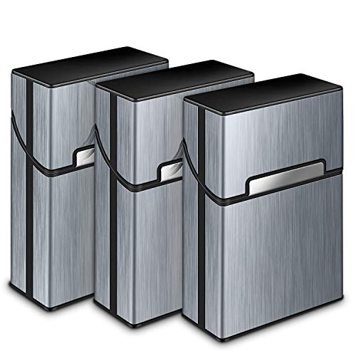 3 piezas portátil caja de cigarrillo yosemy cigarette case de la aleación de aluminio caja cigarrillo con la cerradura magnética para 20 cigarrillos