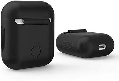 HEX Apple AirPods Case,Silicone Shock Proof Protection Sleeve Skin Carrying Bag Box Cover Case for AirPods Wireless Headset headphones Earphone (Black)
