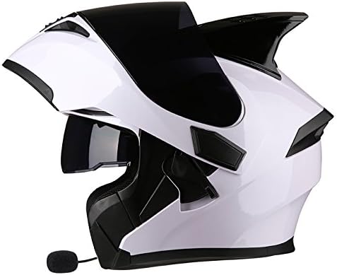 YRTK Helmets Men And Women Motorcycles Sunscreen Flip-Up Helmets Full-Face Helmets Cover With Bluetooth Four Seasons Locomotive,G-XL（60-61cm）