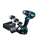 Produktbild Makita Akku-Bohrschrauber 18 V, 4,0 Ah mit 3 Akkus und Ladegerät im schwarzen Makpac, DDF456SP1J