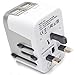 Produktbild SNOWINSPRING Power Plug Adapter International Travel 4 USB Ports funktionieren - 220 Volt Adapter Reiseadapter Typ C Typ A Typ G Typ I fuer UK Japan China EU Europa Europaeische (weiss)