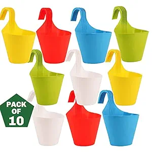 MorningVale Vertical Hook Hanging Pot, 29 x 12 x 22 cm - Multicolour, 10 Pieces