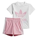 adidas babyschuhe deichmann T-Shirt: Großes Trefoil Logo adidas Baby Trefoil Shorts Und T-Shirt Set, White/Light Pink, 104