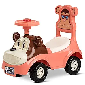 Baybee Noddy Ride on Baby Car for Kids, Baby Ride on Car with Music & Horn Button-Kids Ride On Push Car for Children | Ride on Toys Kids Baby Car | Ride on Car for Kids 1 to 3 Years Boy Girl (Orange)