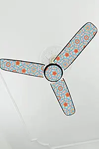 YUKU PVC Waterproof Three Blend Ceiling Fan Blade Covers, 19.5X 6-inch, Multicolour (Grey)