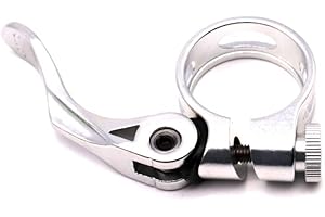 CarbonEnmy Abrazadera de asiento de bicicleta de aluminio de liberación rápida 31,8 mm más ligero (plata)