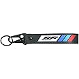 Lorick Motorcycle Metal Key Holder Chain Tag With Stamp Logo Nylon Rope Compatible With BMW S1000RR S1000 RR 2009-2023, Black, One size