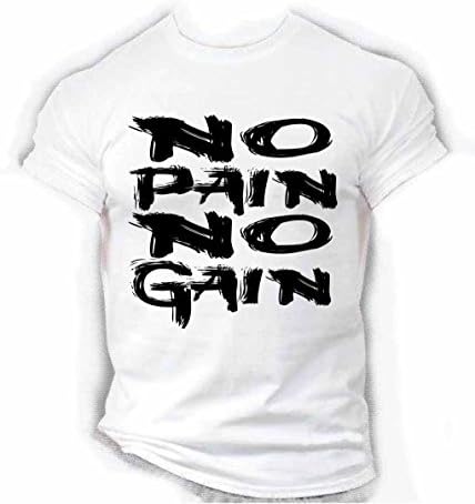 Mens MMA GYM BODYBUILDING MOTIVATION T-Shirt BEST WORKOUT CLOTHING TRAINING TOP (white, M)