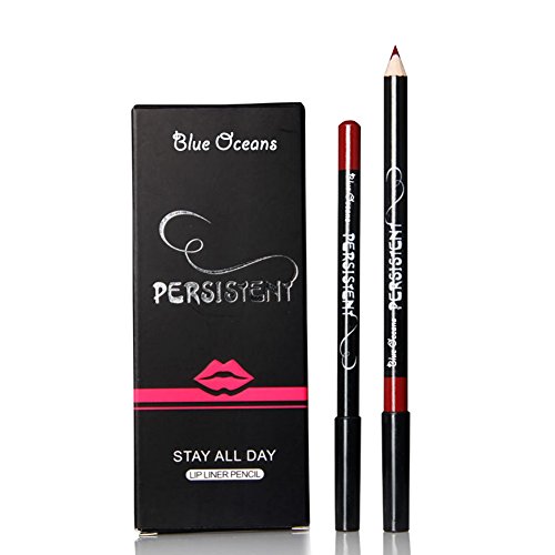 Konturenstifte, Lippenkonturenstifte Blue Oceans Lipliner, 12 Farben Professionelle Lipliner Lip Liner Lippenstift Lippenkonturenstift mit Deckel / Langhaltender Lippenstift / Lipliner Palette / Lippenstift Matt / Wasserfester Permanent Konturenstifte - 3