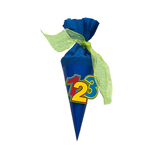 Oblique-Unique® ABC Schultüte 123 Zahlen Buchstaben Tisch Dekoration zur Schuleinführung – Konfetti Zuckertüte Einschulung Schulanfang - 5