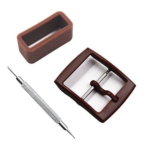 OliBoPoWatch Straps Replacement Plastic Buckle and Silicone Loops for Swatch- Choice of Colors & Widths (17mm, Coffee)