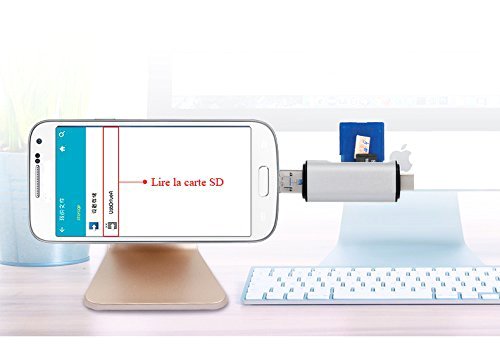 ESYNiC USB C Adapter 3 in 1 Micro SD SDHC USB Kartenlesegerät Speicherkartenleser Unterstützt USB-A Micro-USB USB-C Typ-C aus Aluminium für neues Macbook Chromebook Pixel Nokia N1 Tablet Nexus 6P Laptop OTG Smarthandy OnePlus 1 usw – Silber - 6