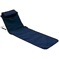 ZXTING Foldable Beach Loungers with Adjustable 5-Level Height - Beach Mat Filled with Are Ultra-Light and Foldable to Save Space (Color : Navy blue)