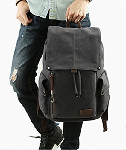 LAAT Herren Männer Schultertasche Retro casual Rucksack Leinentasche Computer Tasche - 3