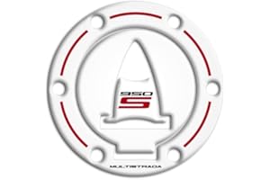 AZGRAPHISHOP Protezione tappo benzina RESINA 3D Compatibile con Ducati Multistrada 950S GP-782 (White)