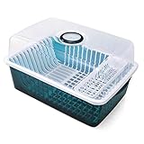 Material: Plástico WangYi Estante- Alacena de plástico Cocina desagüe Estante para Platos con Tapa vajilla cubertería Caja de Almacenamiento Poner Estante Plato Goteo Plato Estante Estante