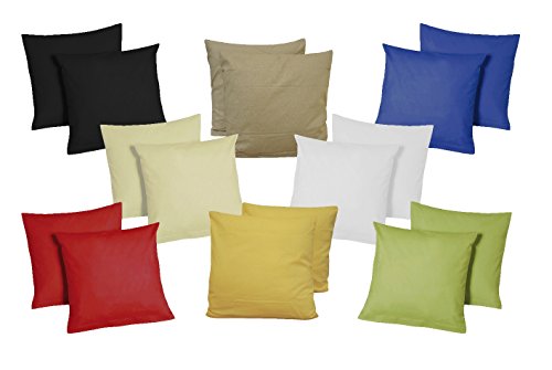 Kissenhüllen Kissenbezüge Renforcé 80x80 cm 2er-Set (Rot)