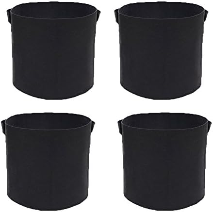 UPERE 4 Pack of Planting Growing Bags Fabric Breathable Pots Bags Non-woven Flower Vegetable Gardening Plant Pouch with 8 Size (2gallon)