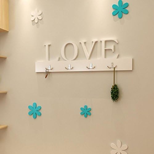 QJONKE Creative Wall-mounted Coat Rack Wooden Hang Hook Baking Paint Hanger , white