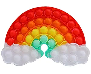 Toyshine Pack of 1 - Rainbow- Fidget Popping Sounds Toy, BPA Free Silicone, Push Bubbles Toy for Autism Stress Reliever, Sensory Toy Pop It Toy