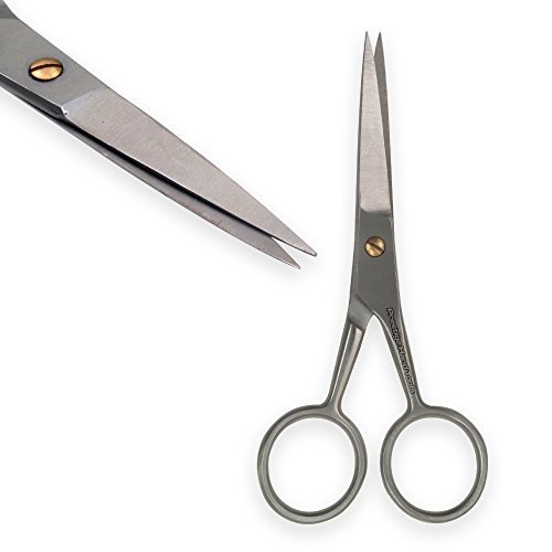 PTL® Prestige Moustache Scissors Beard Scissors Facial Grooming Beard Hair Eyebrow Scissors 4"