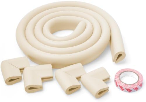 Premium 2m Length Table Edge Guard Childproofing Guard Corner Cushion Protector Edge Bumper + Four Corners(Cream, U style) M-HG002RU