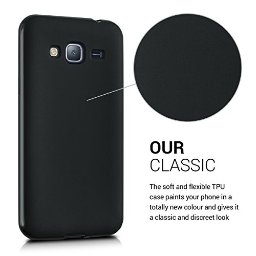 kwmobile Funda para Samsung Galaxy J3  2016  DUOS - Case para m  vil en TPU silicona - Cover trasero en negro mate