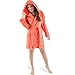 Produktbild CelinaTex Damen Bademantel mit Kapuze, Flauschiger Sherpa-Fleece, kurzer Saunamantel für Wellness Spa, 5000542, Trend Morgenmantel Serie Korfu XXXL lachs