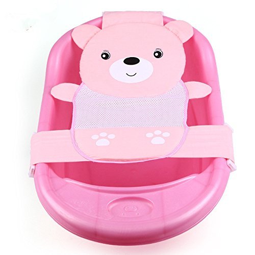 EQLEF® Newborn Baby Bath Seat Support Net Bathtub Sling, pink