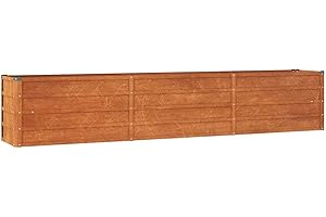 vidaXL Letto Rialzato da Giardino Ruggine 240x40x45 cm Acciaio Corten