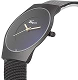 SIBOSUN Herren Armbanduhr ultra dünnen schwarz Mesh Edelstahlband Band Japanisches Quarzwerk wasserdicht minimalistisch