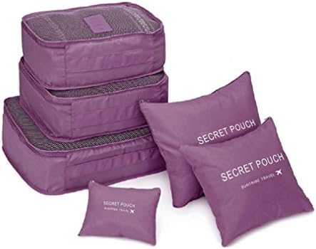 YTHXMXSZ 6 Pcs/Set Square Travel Luggage Storage Bags Clothes Organizer Pouch Case