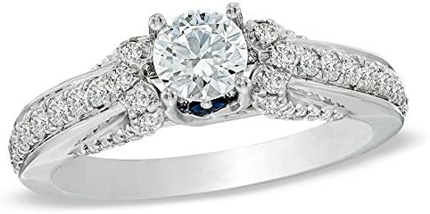 Silvernshine Jewels 1 3/4 Ct Round Diamond Accented Solitaire Engagment Ring 18k White Gold Plated