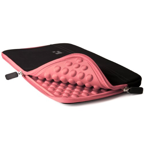 SumacLife schwarz MIcrofiber Microfaser-Hülle Shock Resistant Stoßfest Pouch Notebooktasche 39,6 cm (15,6 Zoll) Notebook für Acer Aspire Style Sony Vaio Asus Fujitsu Lifebook Samsung Serie Toshiba Satellite Apple Macbook Pro HP (schwarz-Rosa) - 4