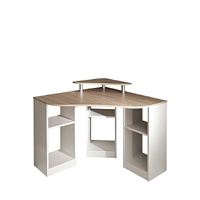 Symbiosis 1112A0300X00 Bureau d'Angle Bois Chêne/Naturel/Blanc 94 x 81,8 x 94 cm