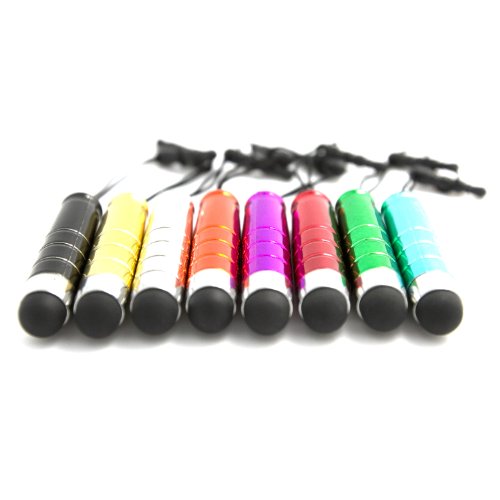 Beiuns 8 X 1 in 1 Set mini mehrfarbig kapazitiver Eingabestift Stylus Touchpen Touchscreen / Display – Stift Touch Pen Touchstift mit Softball Spitze 3,5mm Staubschutz für alle Smartphone Phone Handy PDA Tablet Tab PC – Apple iPhone 3GS 4 4S 5 5S 5C / iPad 2 3 4 Air mini / iPod iTouch – Samsung Galaxy Serie S2 S3 S4 / Mega / Note 2 3 / Tab Serie Samsung Galaxy Tab 2 P5100 P5110 P7500 P7510 P7501 P7511 P7100 P7300 P7310 P1000 P1010 P3100 P3110 – SONY Xperia Serie i1 Honami Xperia M UL Xperia Z Ultra – LG Optimus – HTC ONE M4 M7 Butterfly – BlackBerry Playbook – ASUS Transformer Eee Pad TF300 – Acer Iconia B1 A510 A511 A700 mit System iOS, Andriod, Windows Phone usw. in 8 Farbe - 2