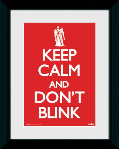 GB eye 16 x 12-inch Doctor Who Keep Calm and Don't Blink Framed Photograph, Assorted