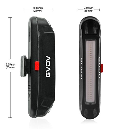 GVDV Fahrrad Rücklicht Intelligent LED wasserdichte Rücklicht, USB aufladbare Sport Fahrradbeleuchtung hinten Fahrrad-Licht, 6-Modus-Optionen - 5