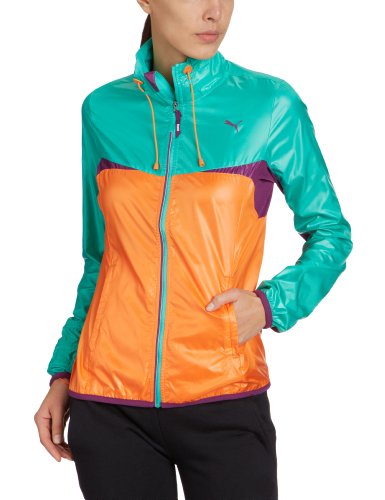 PUMA Damen Jacke Faas Wind W, aqua green-carrot, S, 508813 02