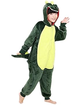 Smartstar Kinder Unisex Pyjama Cosplay Kostüm für Halloween Fasching Kinderparty Karneval, Einteilliges Tierkostüm...