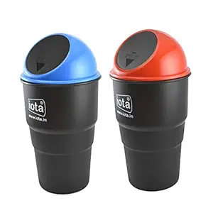 iota Car Bin (Pack of 2) Vehicle Automotive Cup Holder Mini Trash Bin Can Holder Dustbin for Car Office Home