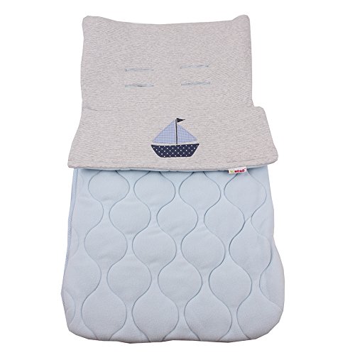 Minene Foot Muff Boat (Light Blue/ Grey)