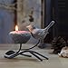Produktbild Metallic Kerzenhalter, dekoratives Teelicht Kerze Steht für Tisch, vintage home decor Mittelpunkt Funktionen von Vogel, Nest und Baum marbrasse (grau schwarz)